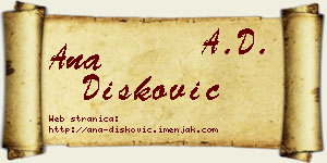 Ana Dišković vizit kartica